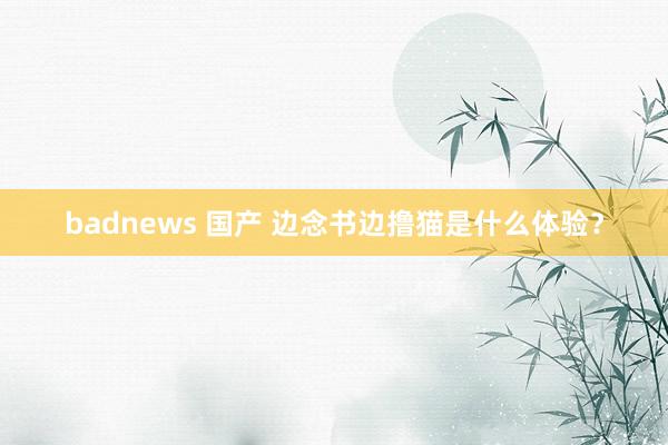 badnews 国产 边念书边撸猫是什么体验？