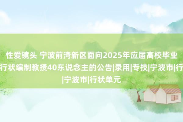 性爱镜头 宁波前湾新区面向2025年应届高校毕业生招聘行状编制教授40东说念主的公告|录用|专技|宁波市|行状单元